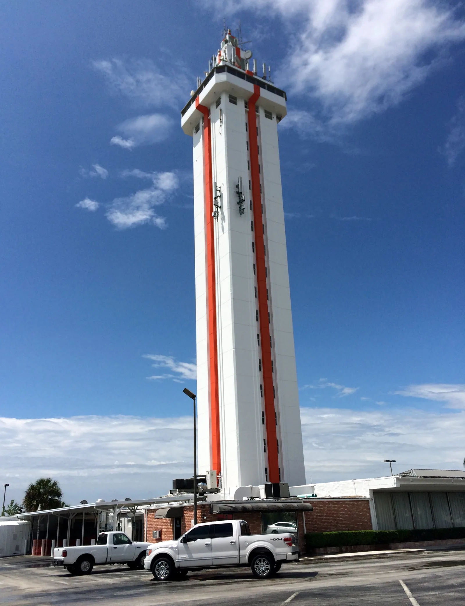 The Florida Citrus Tower on U.S. 27 in Clermont, after a fresh coat of paint.