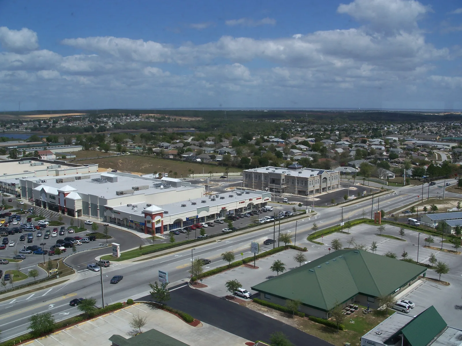 Stores, offices and homes east of the Citrus Tower in Clermont.