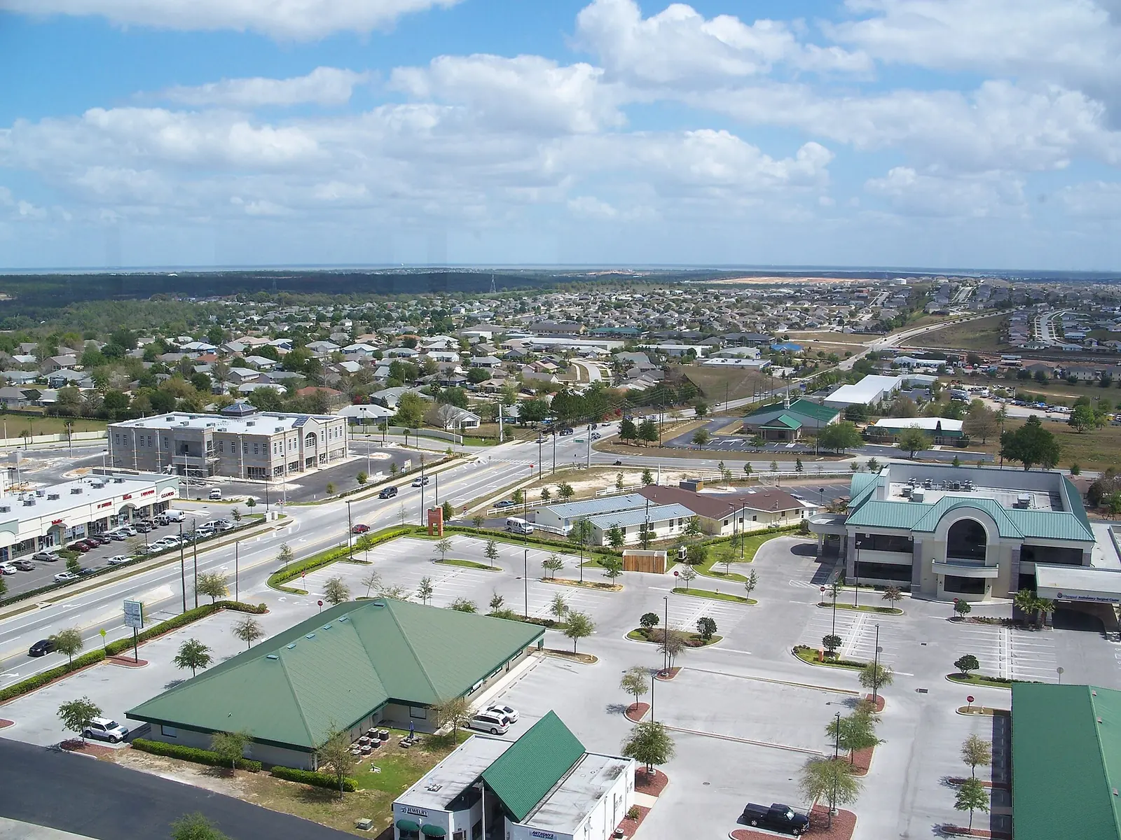 Looking east over Clermont's Northeast Quadrant, where North Hancock Road runs, from the top of the Florida Citrus Tower