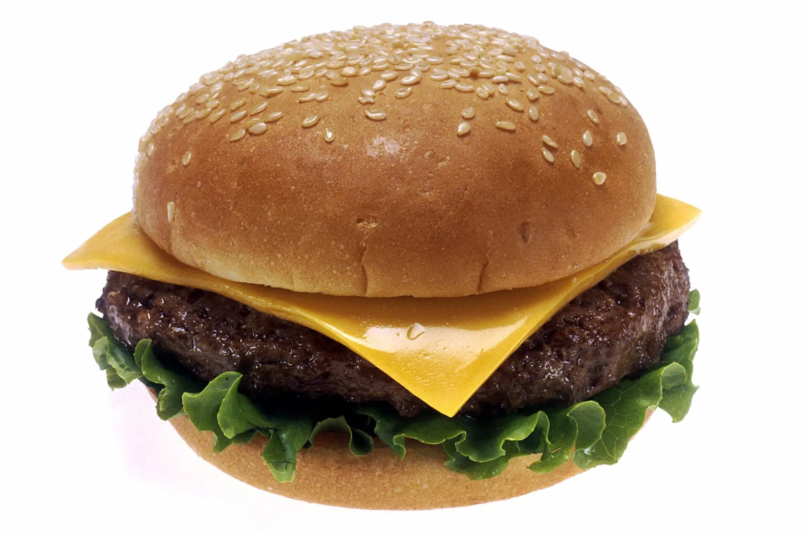 A cheeseburger with lettuce and tomato. The photo was not taken at a Clermont restaurant.